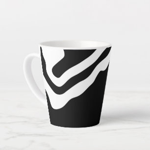 Caneca De Café Latte No Profundo: Abstrato preto e branco
