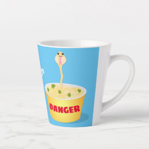 Caneca De Café Latte Nódulos bonitos cobra ilustram humor com ilustraçã