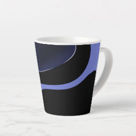 Caneca De Café Latte Noite do Cometa: Abstrato azul, roxo e preto