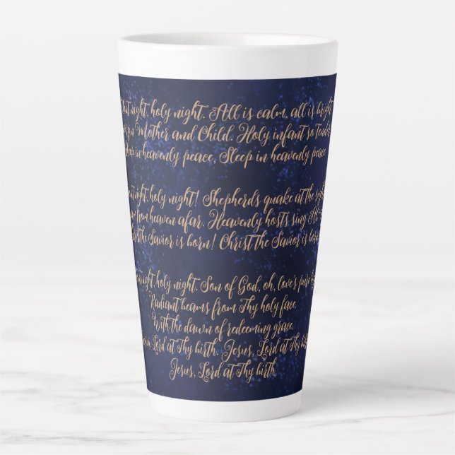 Caneca De Café Latte Noite Silenciosa, Coffee Noite Sagrada (Frente)