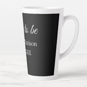 Caneca De Café Latte Noiva a ser nome data preto branco chá de noiva nó
