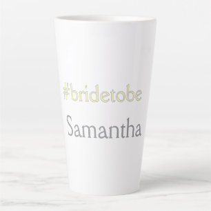 Caneca De Café Latte noiva hashtag despedida de solteira exposição de n