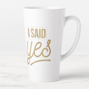 Caneca De Café Latte Noiva Para Ser Presente - Eu Disse Sim, Folha de O