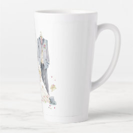 Caneca De Café Latte Noiva personalizada do chuveiro da noiva & vestido
