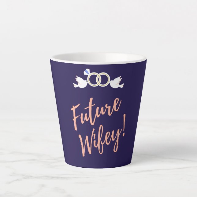 Caneca De Café Latte Noivos Amor Futuro  (Frente)