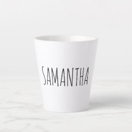 Caneca De Café Latte Nome da Tipografia Moderna