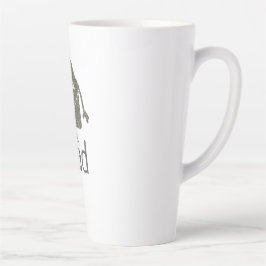 Caneca De Café Latte Nome de adição de boné de formatura de prata reluz