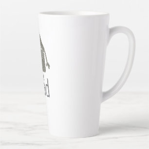 Caneca De Café Latte Nome de adição de boné de formatura de prata reluz