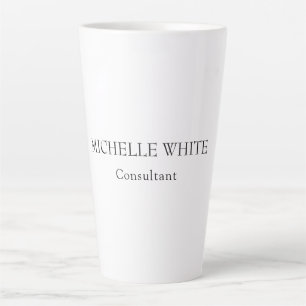 Caneca De Café Latte Nome de Adição Profissional Minimalista Clássica