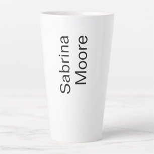 Caneca De Café Latte Nome de Adição Profissional Simples Moderno Minima