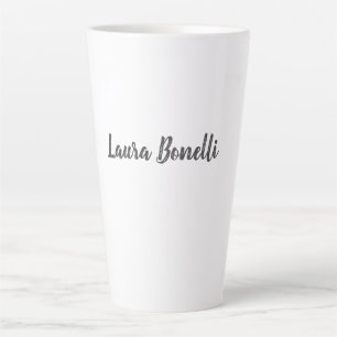 Caneca De Café Latte Nome de Adição Simples Moderna Profissional