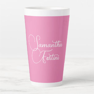Caneca De Café Latte Nome de escrita manual minimalista profissional ro