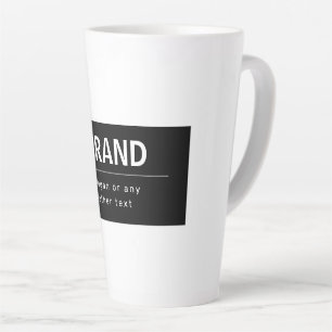 Caneca De Café Latte Nome de Marca ou Negócio Moderno e Ousado Preto