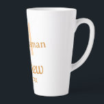 Caneca De Café Latte nome de padrinho laranja letra data masculino past<br><div class="desc">projeto</div>