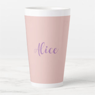 Caneca De Café Latte Nome de Script Manuscrito Minimalista Dourado