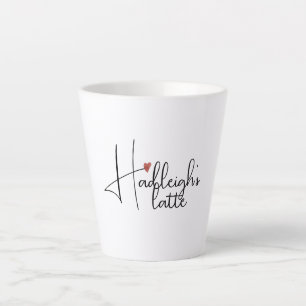 Caneca De Café Latte Nome de Script Manuscrito Personalizado