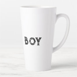 Caneca De Café Latte Nome de texto do Boi Texto preto Cor Latte
