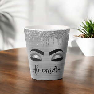 Caneca De Café Latte Nome do Monograma do Minigráfico do Minigráfico
