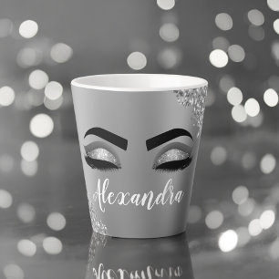 Caneca De Café Latte Nome do Monograma do Minigráfico do Minigráfico