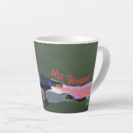 Caneca De Café Latte Nome do professor Abstrato Art