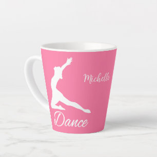 Caneca De Café Latte Nome e cor personalizados DANCE