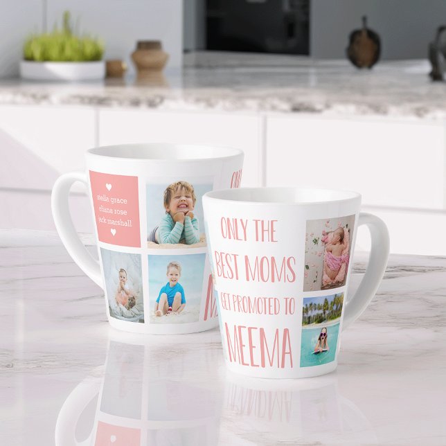 Caneca De Café Latte Nome e Fotografia para netos de Meema Cute (Criador carregado)