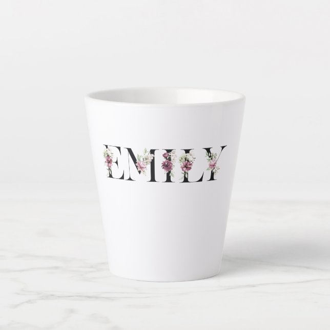 Caneca De Café Latte Nome Emily (Frente)