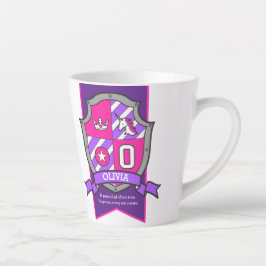 Caneca De Café Latte Nome Olivia que significa cavaleiro roxo letra ros