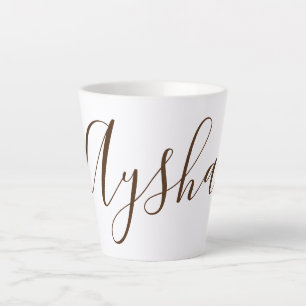 Caneca De Café Latte Nome Personalizado