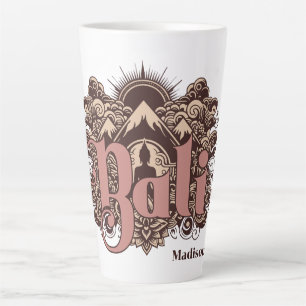 Caneca De Café Latte Nome Personalizado Bali