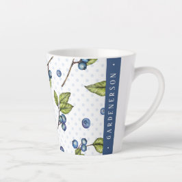 Caneca De Café Latte Nome personalizado Blueberry Latte Mug