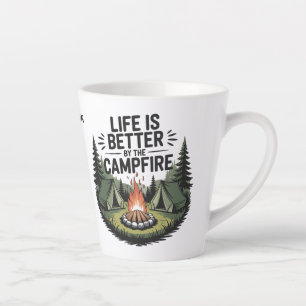 Caneca De Café Latte Nome Personalizado Camping