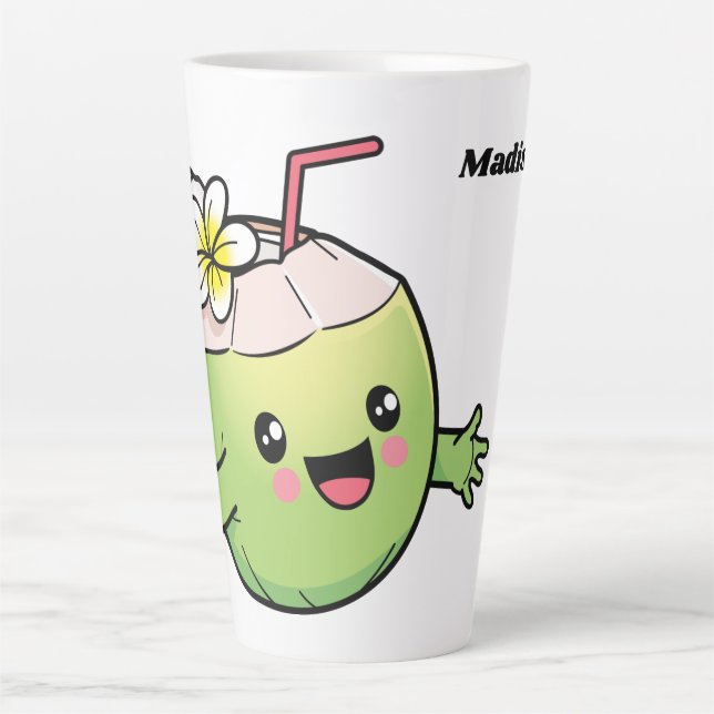 Caneca De Café Latte Nome personalizado Couts de Cuta (Frente)