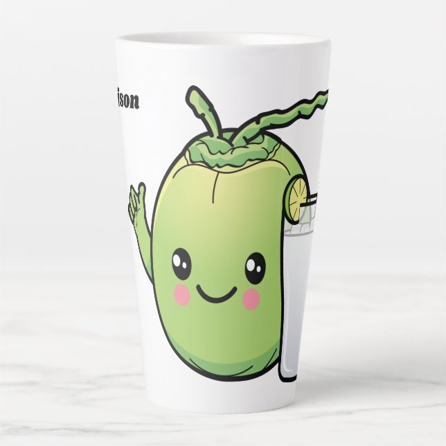 Caneca De Café Latte Nome personalizado Couts de Cuta (Frente)