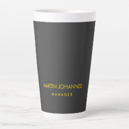 Caneca De Café Latte Nome Personalizado de Cor Preta a Cor Dourada do E