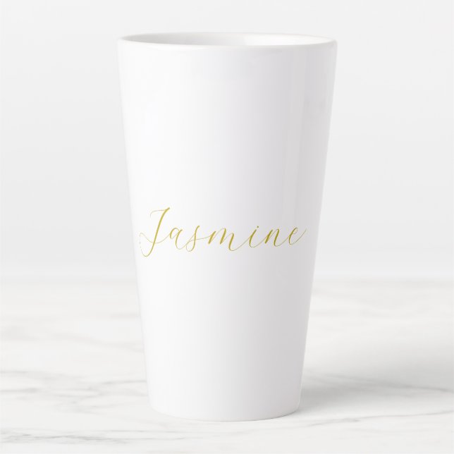 Caneca De Café Latte Nome Personalizado do Profissional de Caligrafia D (Frente)