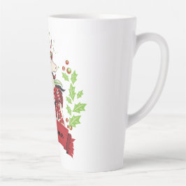 Caneca De Café Latte Nome Personalizado do Unicorn de Natal Bonito