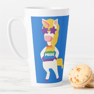 Caneca De Café Latte Nome Personalizado e Gay de Texto Unicorn