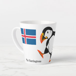 Caneca De Café Latte Nome Personalizado Islândia