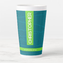 Caneca De Café Latte Nome Personalizado Moderno Verde