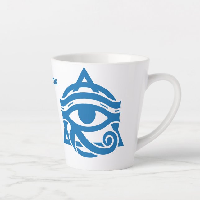 Caneca De Café Latte Nome Personalizado Olho de Horo (Direita)