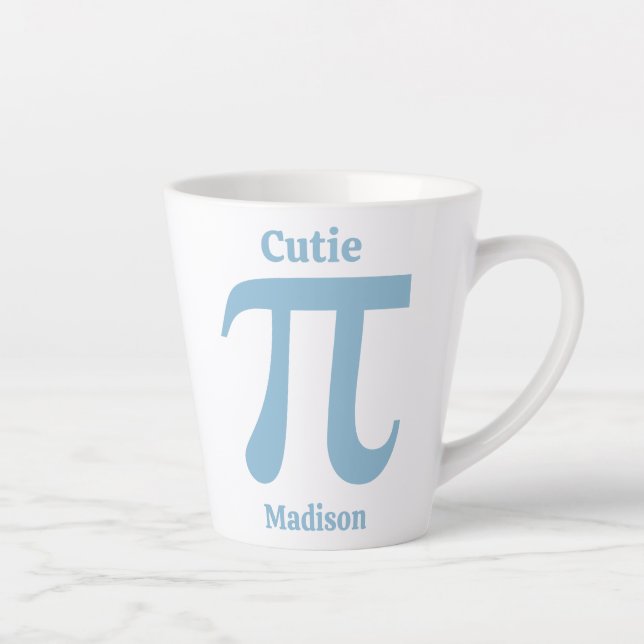 Caneca De Café Latte Nome personalizado Pi / Pi Cutie (Direita)