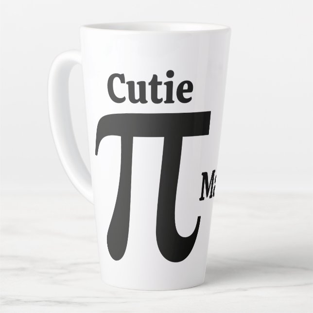 Caneca De Café Latte Nome personalizado Pi / Pie Cutie (Ângulo esquerdo)