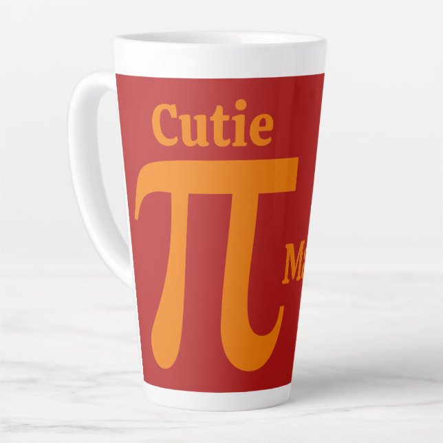 Caneca De Café Latte Nome personalizado Pi / Pie Cutie (Ângulo esquerdo)