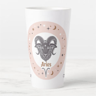 Caneca De Café Latte Nome Personalizado - Registros de Sinal Zodiac