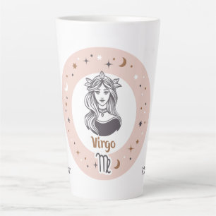 Caneca De Café Latte Nome Personalizado - Símbolo Zodiac Virgo