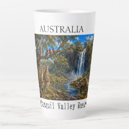 Caneca De Café Latte Nome Personalizado Wombat Canguru Cachoeira Café