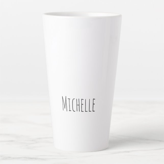 Caneca De Café Latte Nome Profissional Único Clássico Simples (Frente)