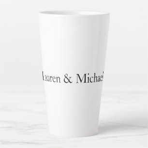 Caneca De Café Latte Nomes Brancos Minimalistas E Elegantes De Casament