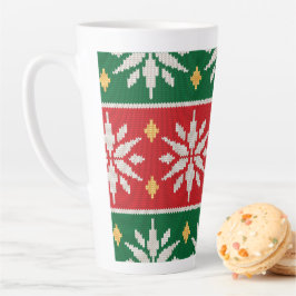 Caneca De Café Latte Nordic Noel Tricô